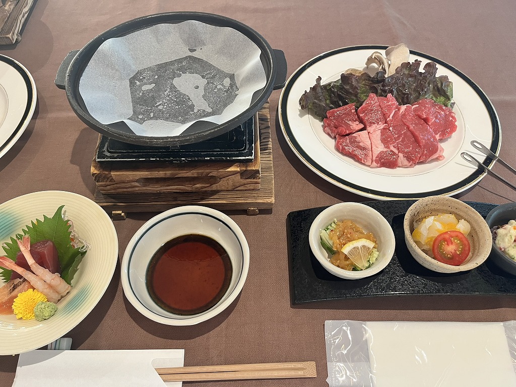 甲斐ヒルズの夕食